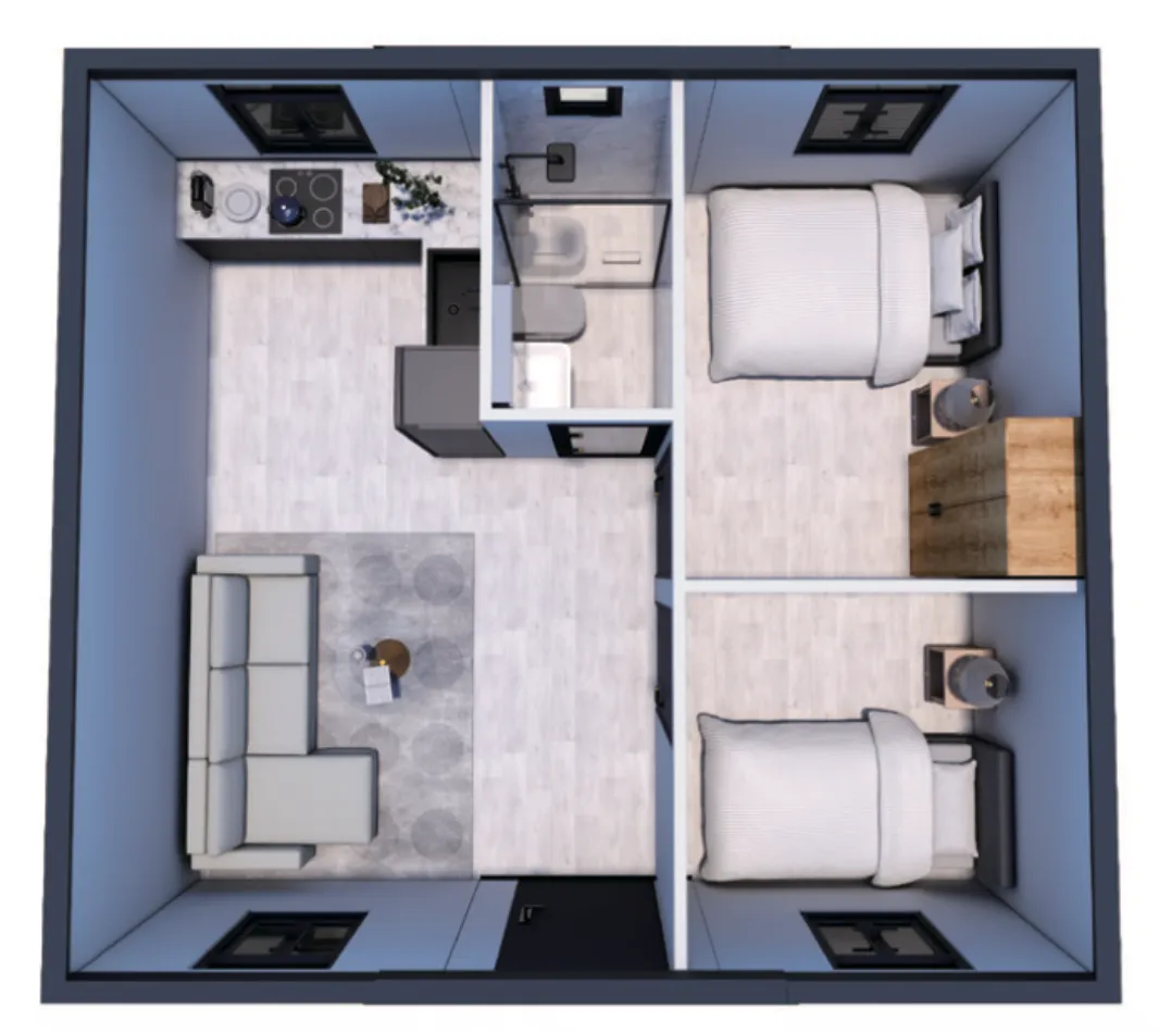 Plano 3D del modelo P20 DC HOME